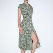Green Floral Maxi Dress (Medium) 