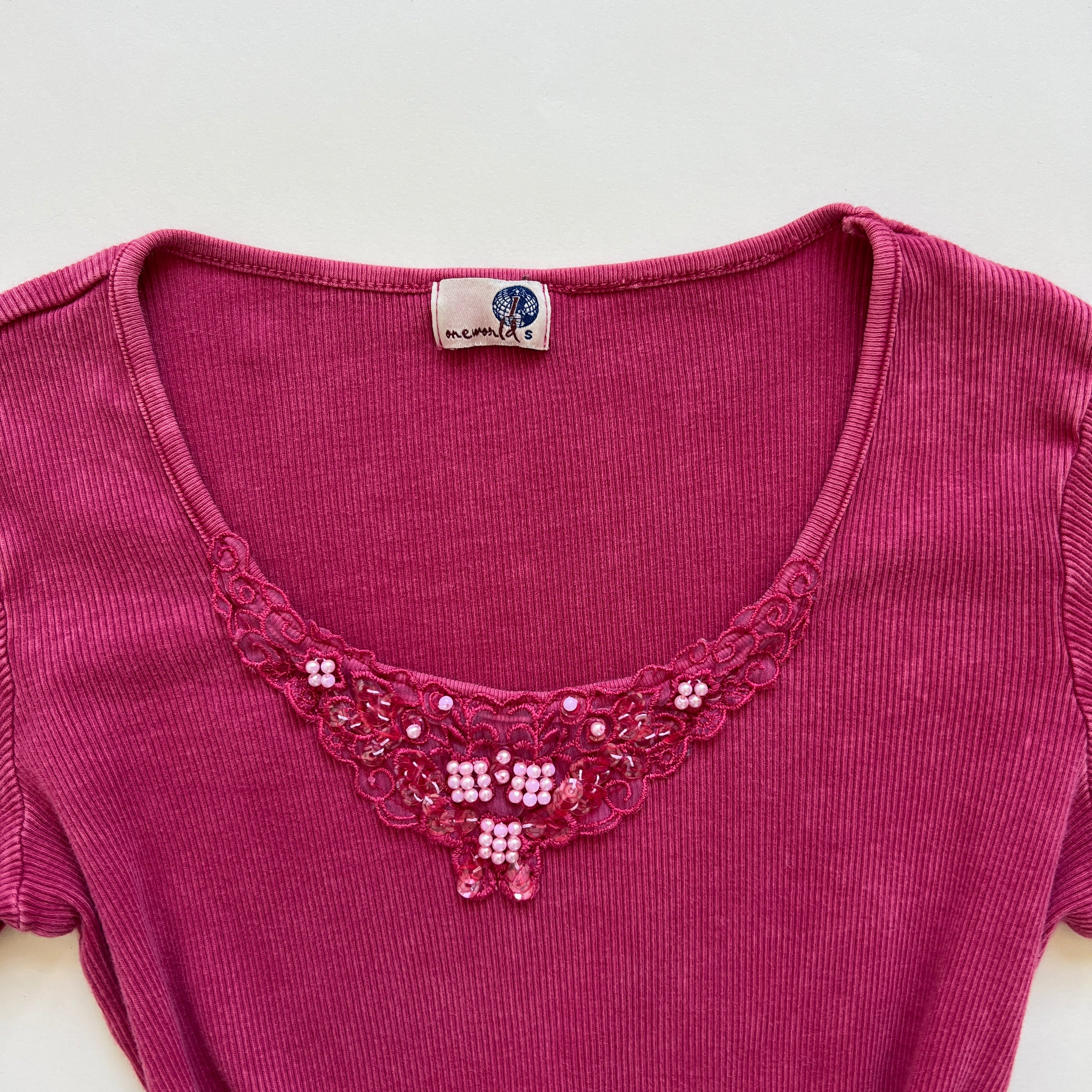 90s mauve ribbed knit