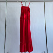 Vintage red satin maxi slip