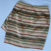 100% Silk striped mini skirt