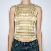 Gold Textured Sleeveless Top (S-M)