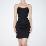 90s GUESS Black Bustier Dress (S/M)