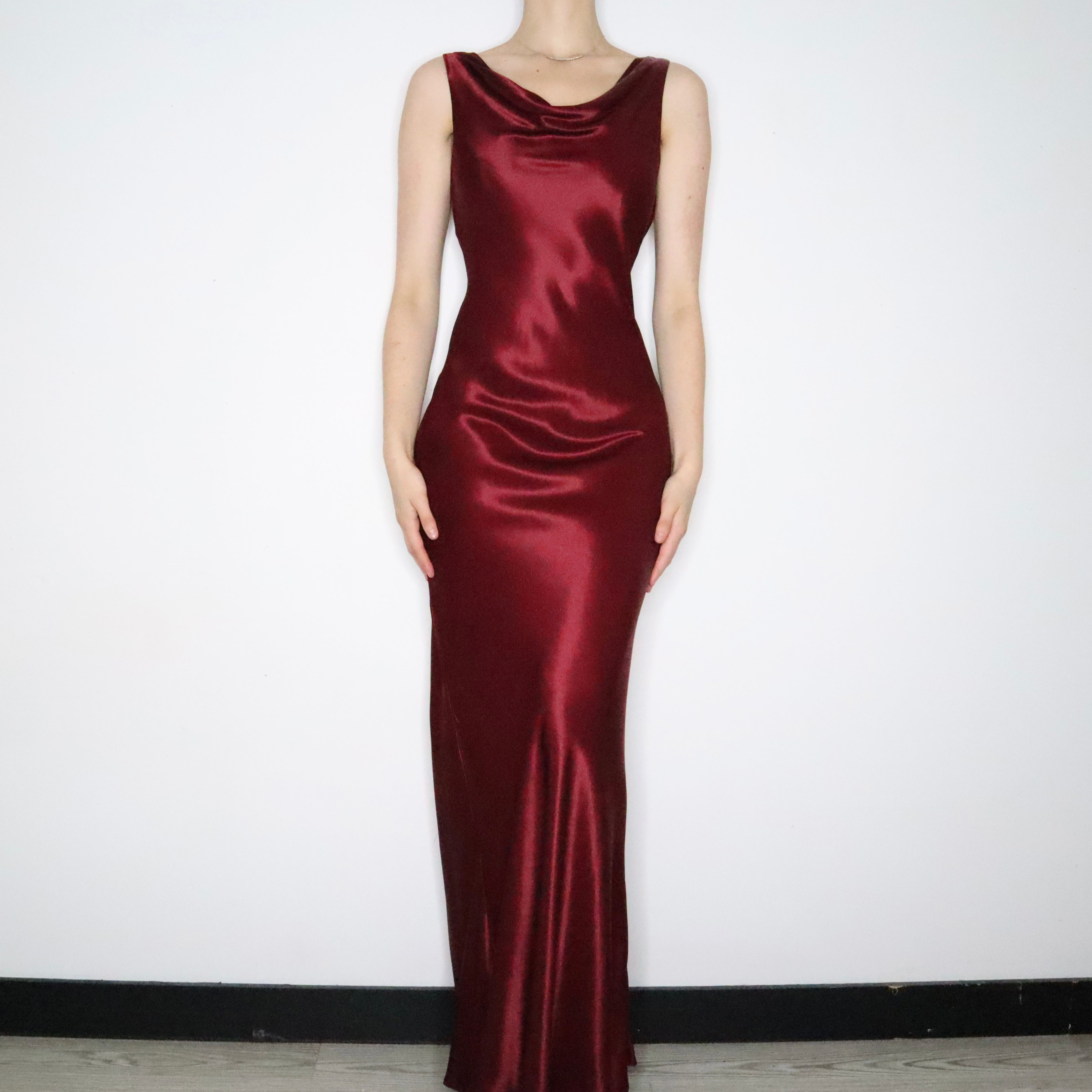 Merlot Satin Gown (Medium)