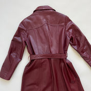 Vintage maroon leather midi