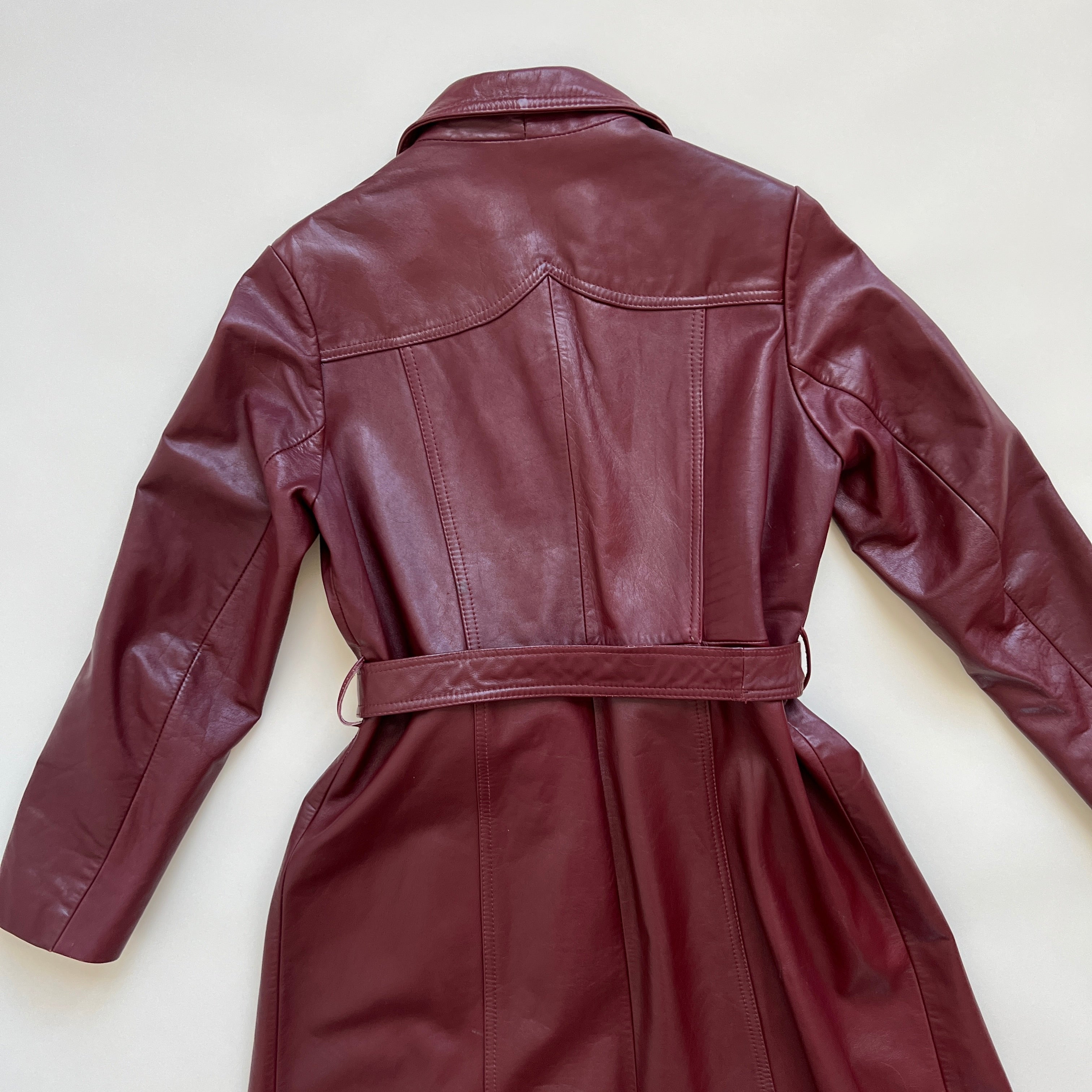 Vintage maroon leather midi