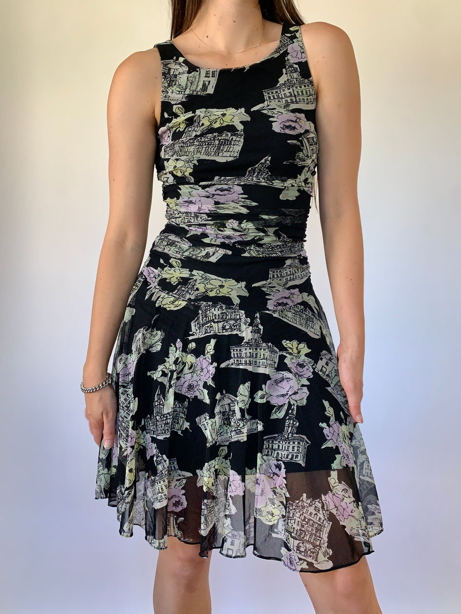 Y2K Novelty Print Dress