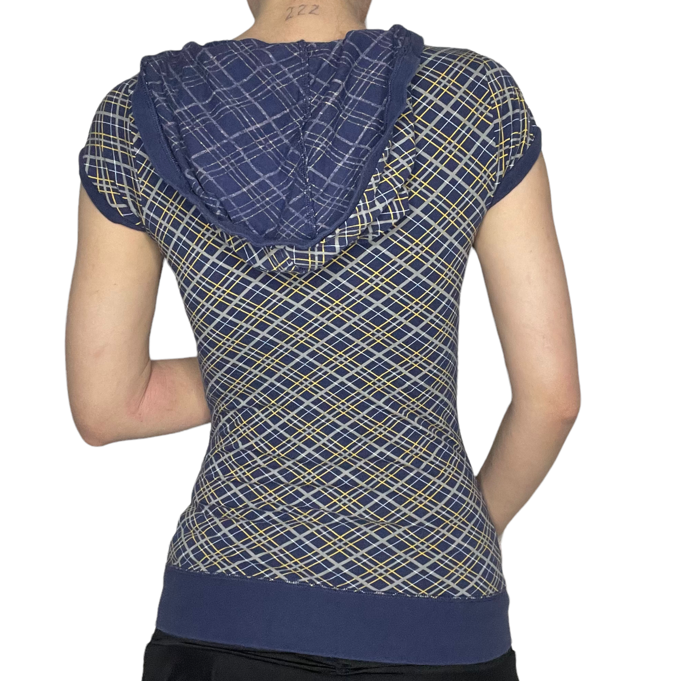 Y2K plaid zip up