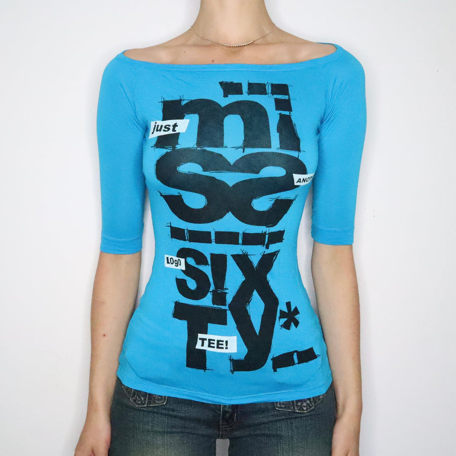 Blue Miss Sixty Graphic Tee (Small)