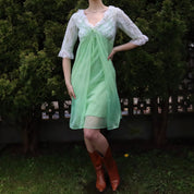 Green Lace Peignoir Set (S-M)
