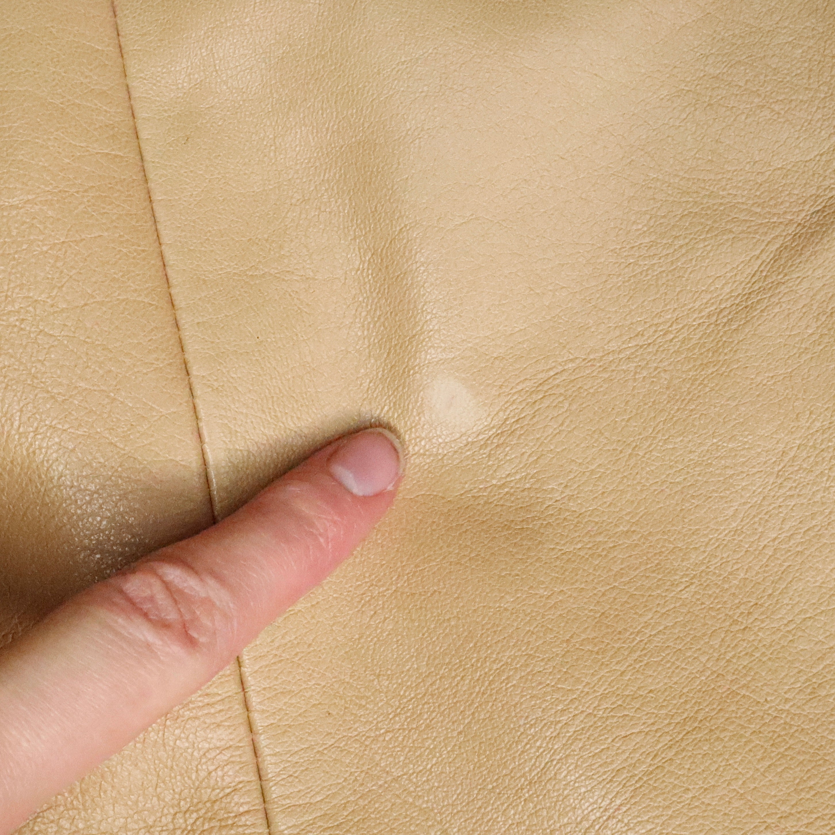 Long Tan Leather Jacket (Small)