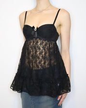 Black Lace Babydoll Bustier (Small) 