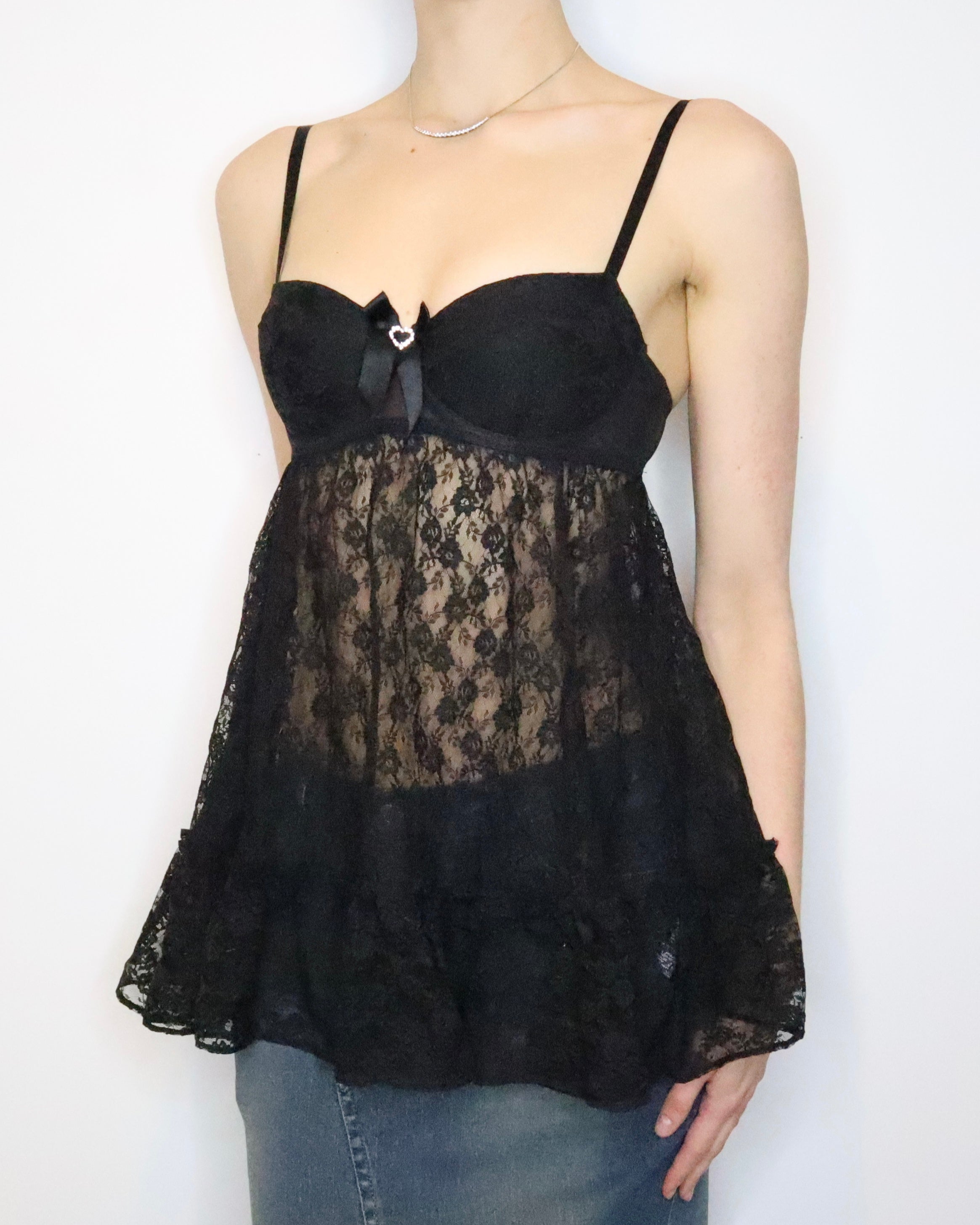 Black Lace Babydoll Bustier (Small) 