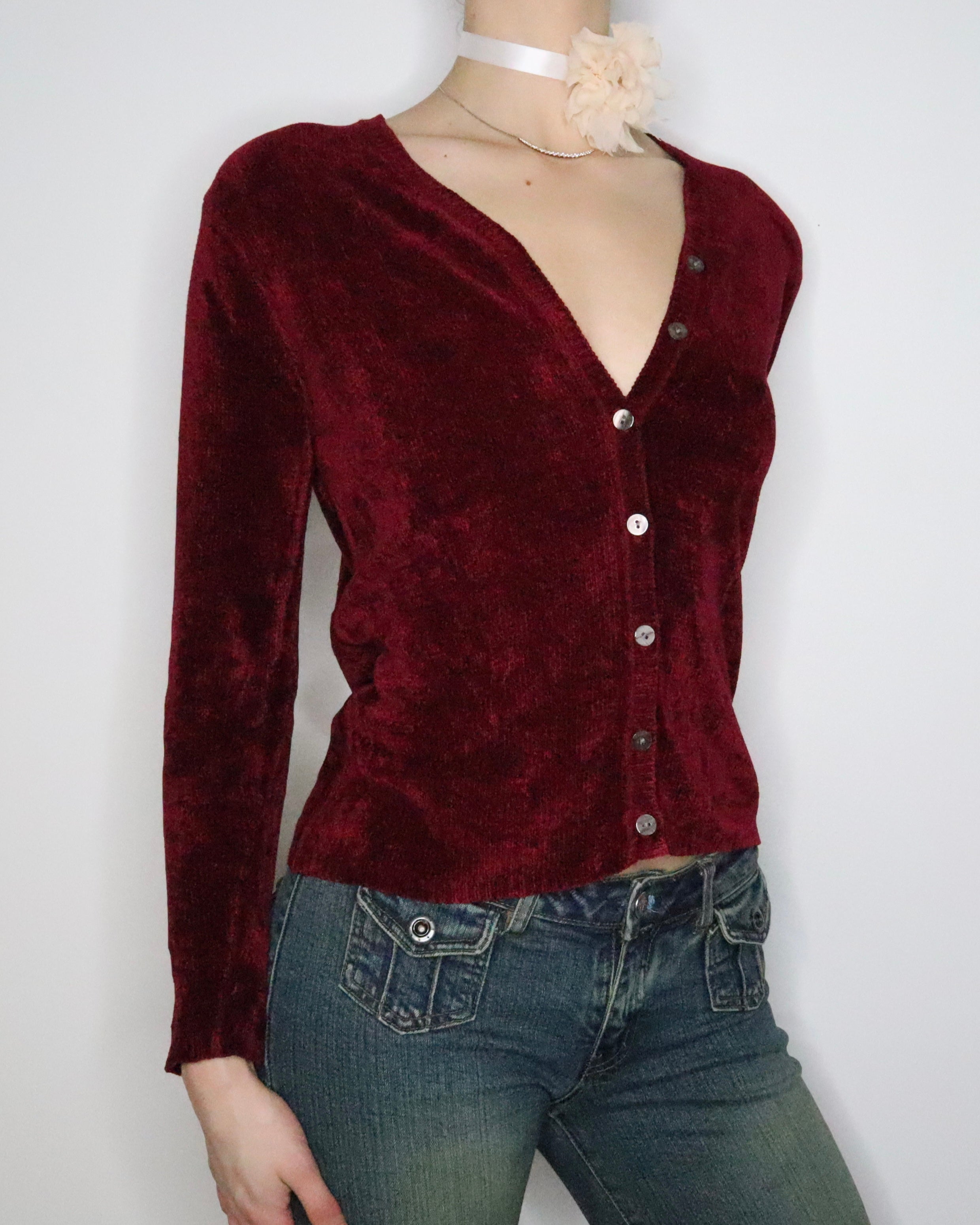 Laura Ashley Red Cardigan (Medium) 