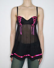 Black Mesh Babydoll Bustier (S) 