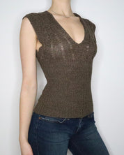 Brown Knit Vest (Small)