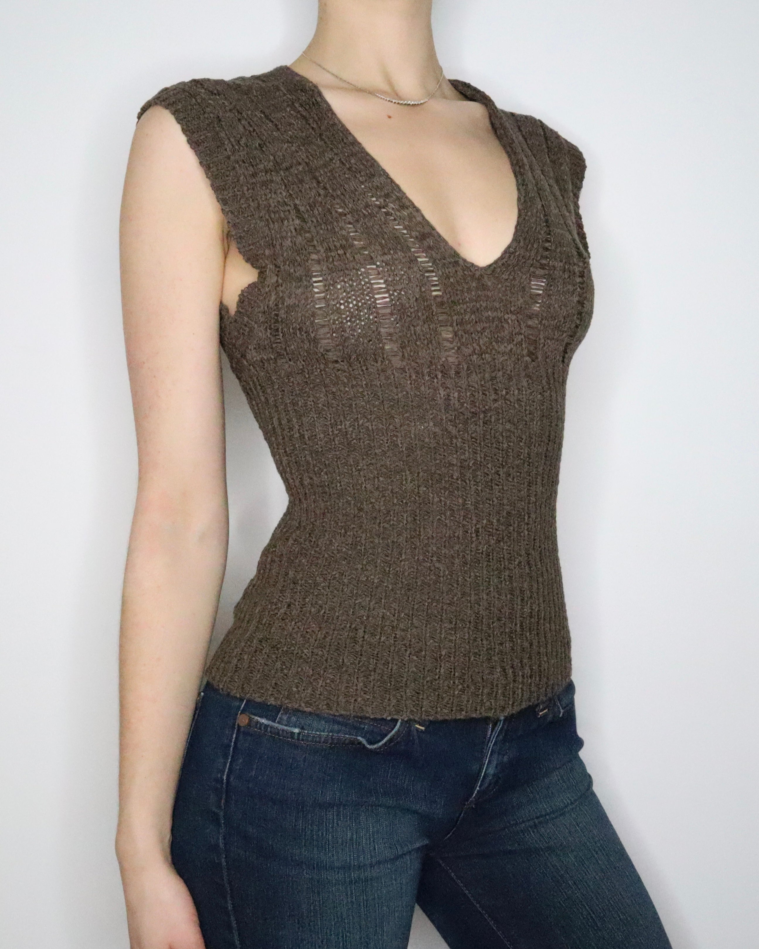 Brown Knit Vest (Small)