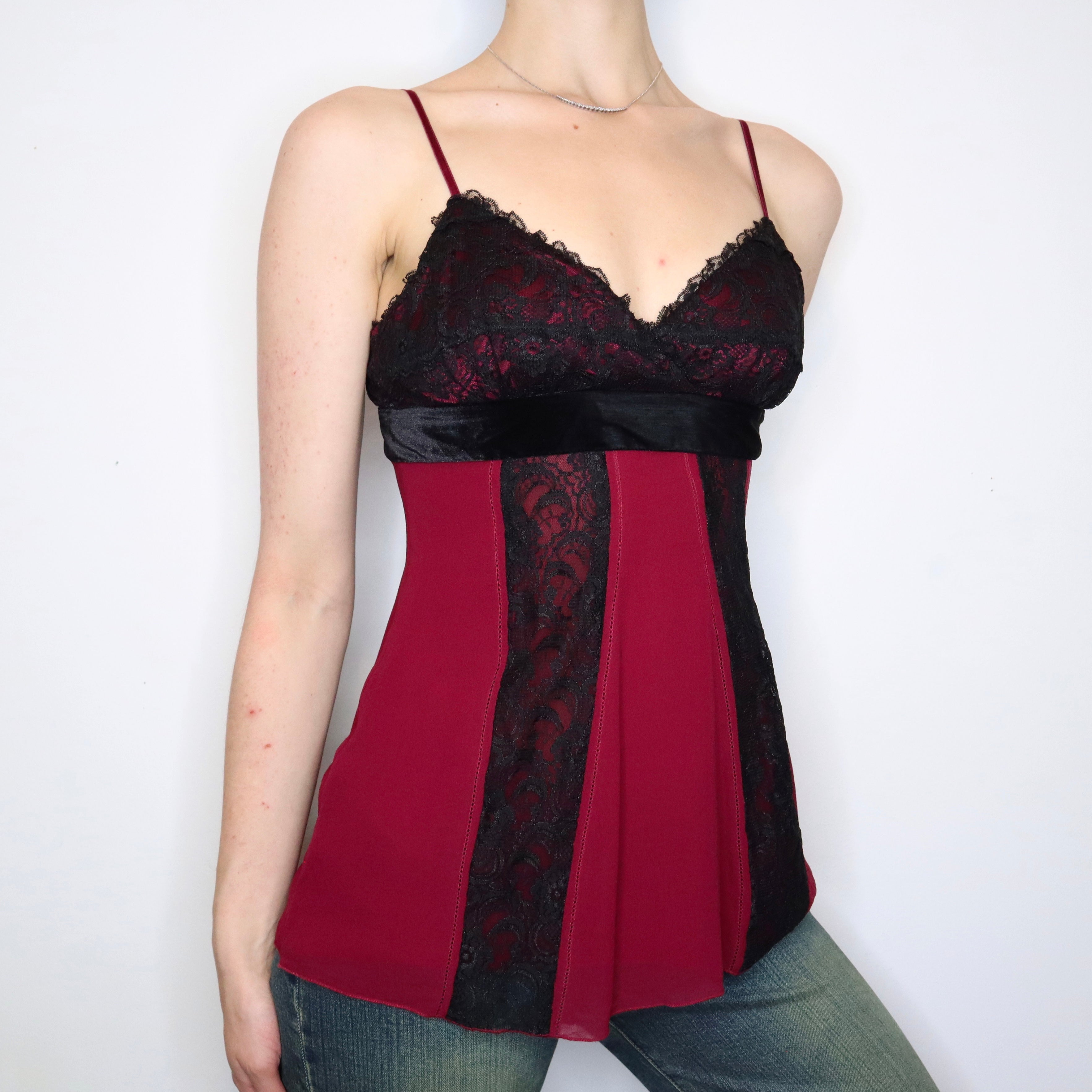 Raspberry Silk Babydoll Top (Small)