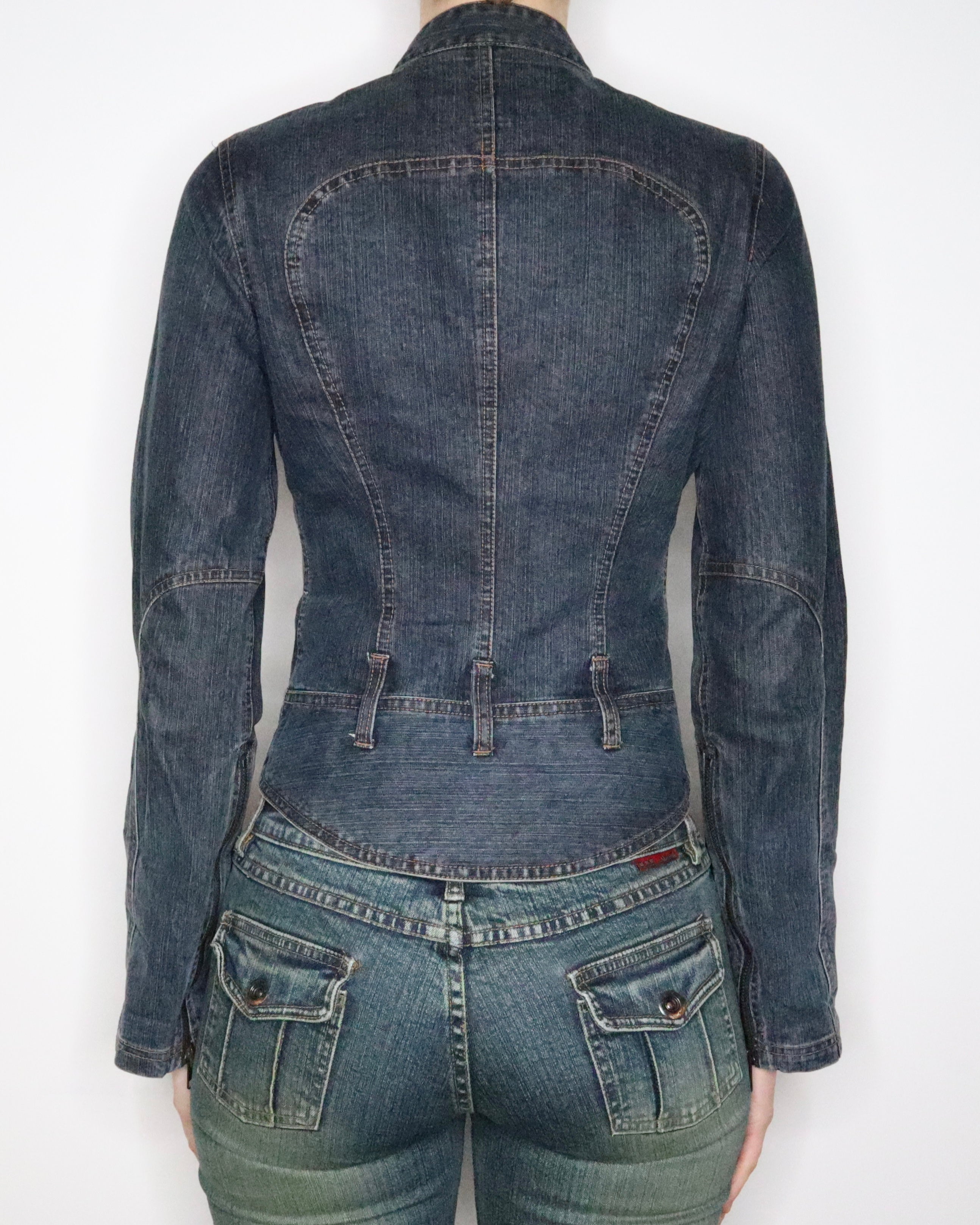 Guess Zip Up Denim Jacket (Small) 