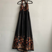 Vintage satin floral empire dress
