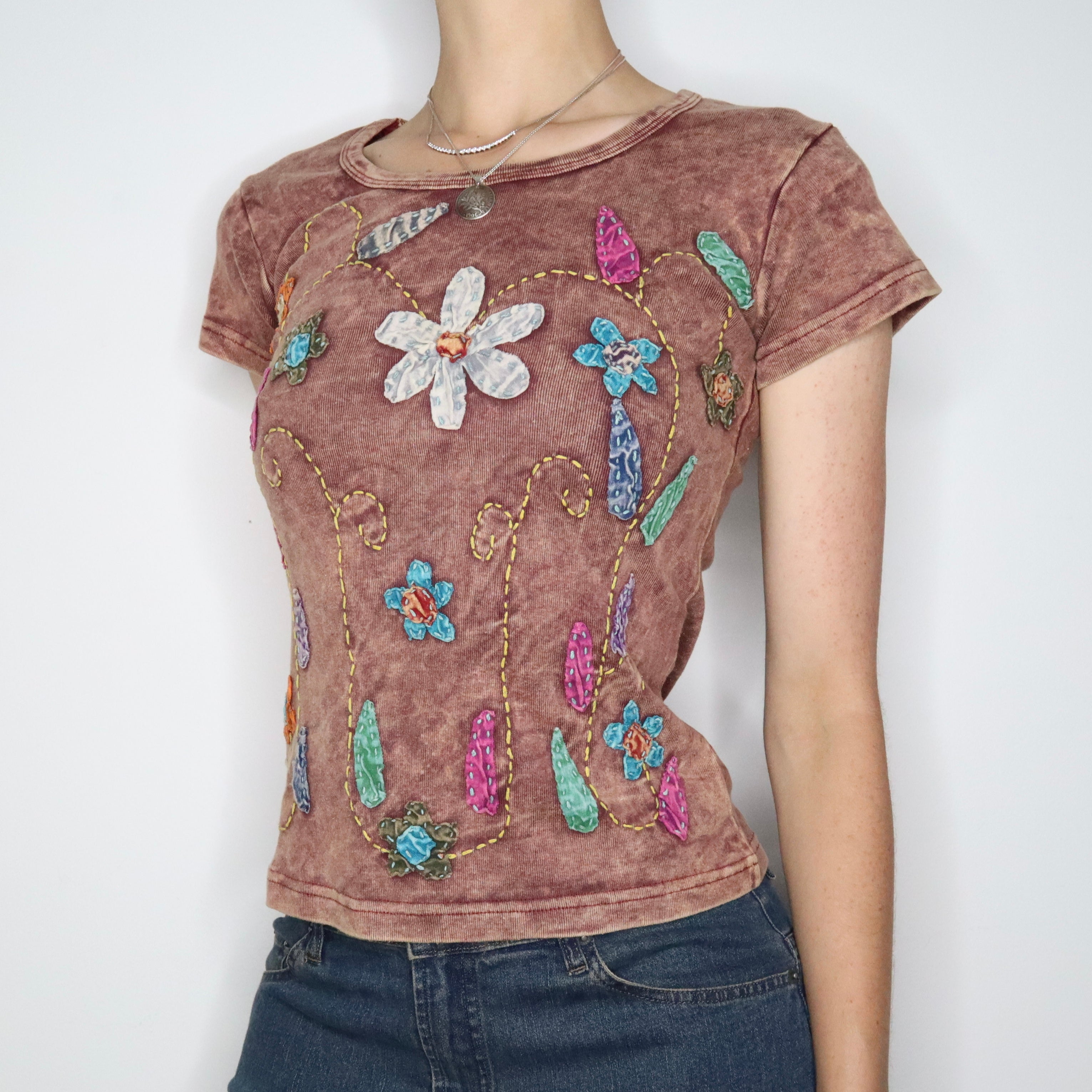 Patchwork Flower Baby Tee (Small) 