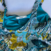 Teal paisley crop top