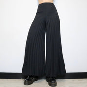 Pleated Black Bell Bottoms (Small)