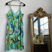 Silk paisley empire dress