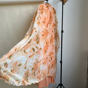 Vintage 60s peach cape dress