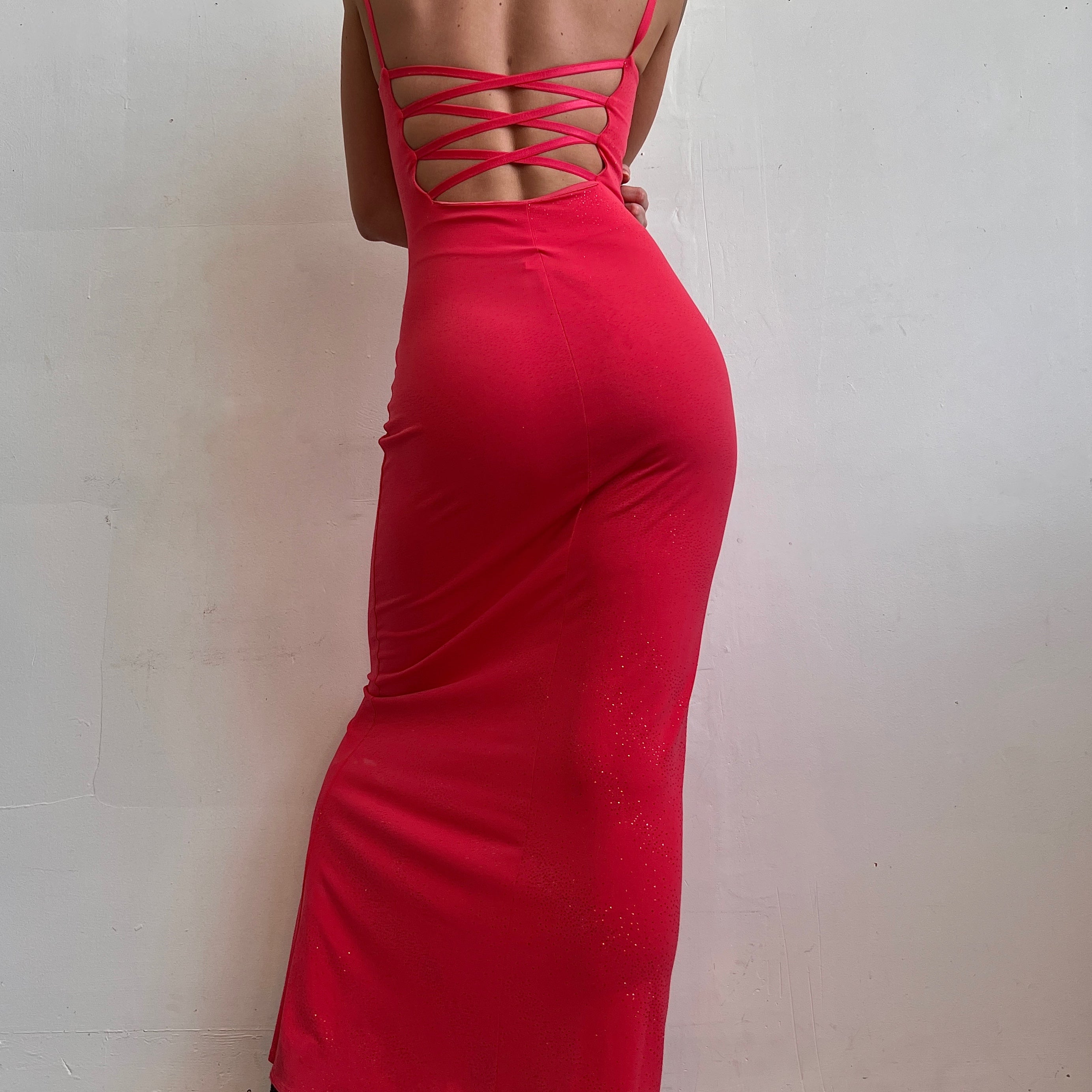 Y2k Hot pink glitter prom