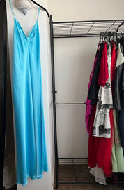 Liquid baby blue silk