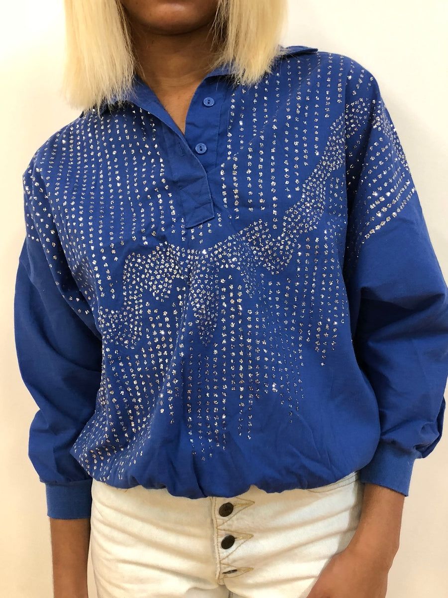 Blue Icicle Collar Top