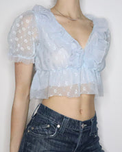 Pale Blue Babydoll Top (S/M) 