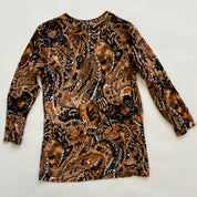 Vintage brown paisley velvet top