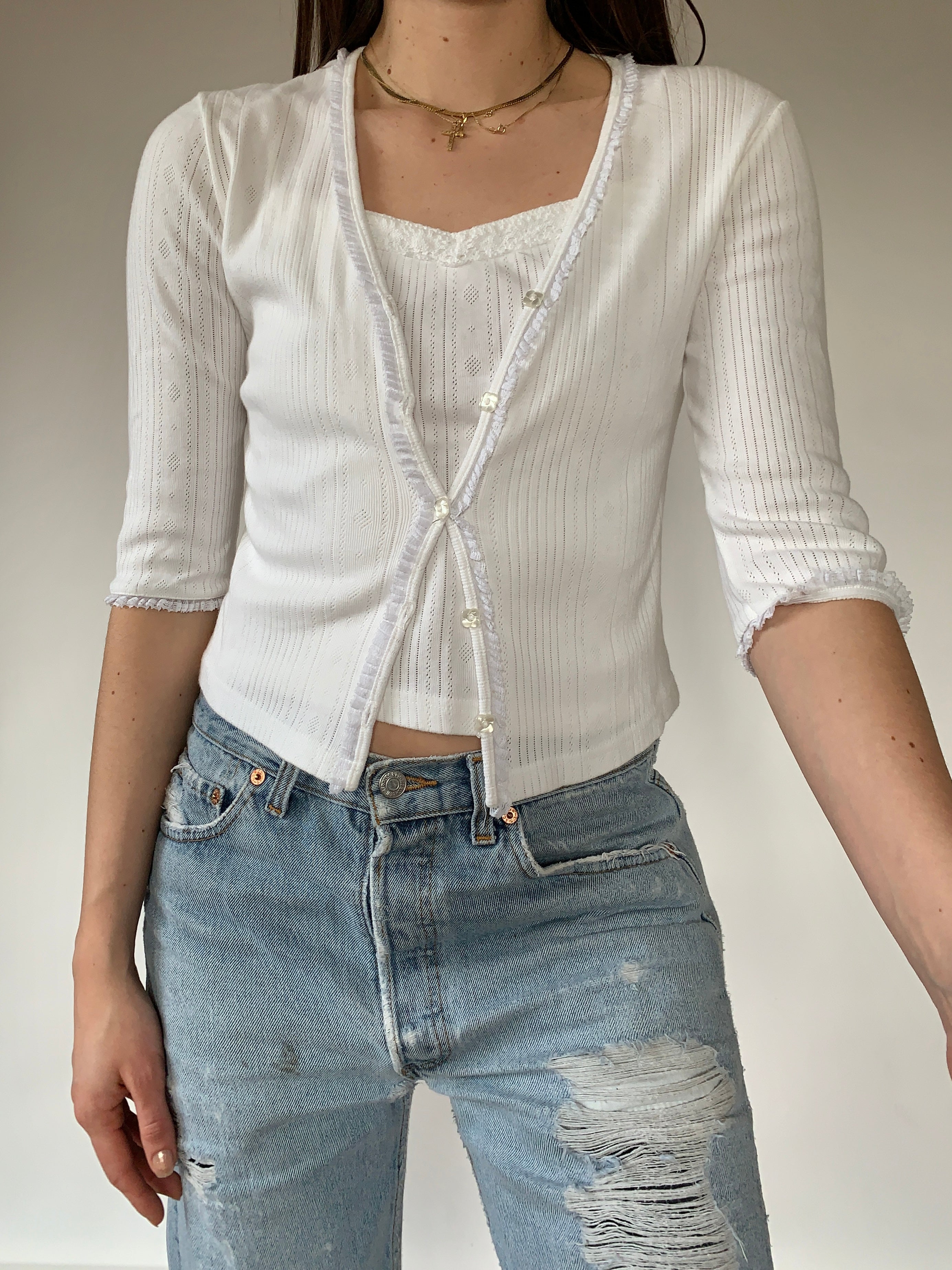 Two Piece White Cotton Set