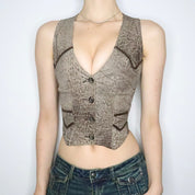 Faded Brown Leather Vest (XS)