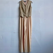 Vintage beige vest jumpsuit