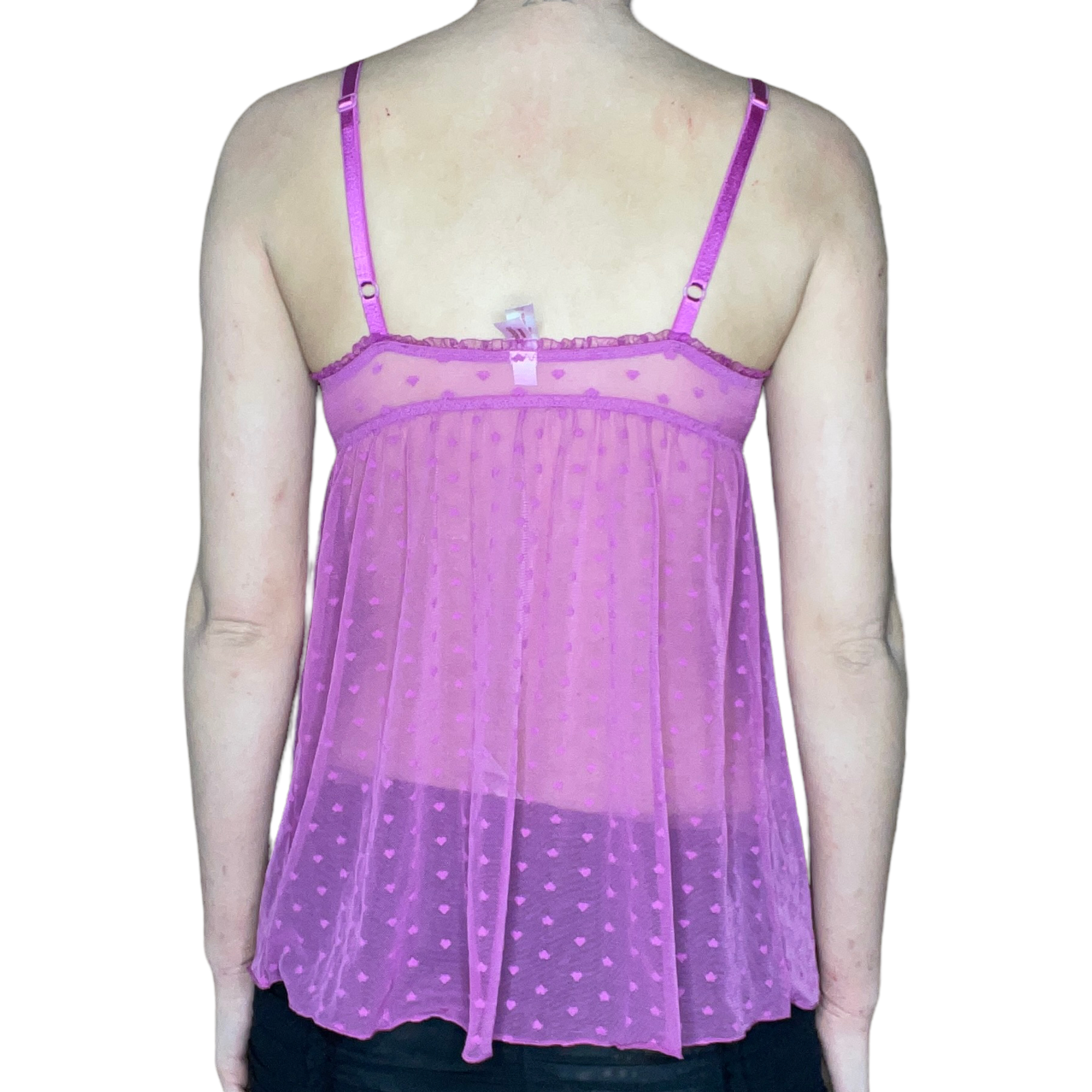 Heart mesh tie top