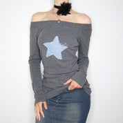 Gray Star Long Sleeve Top (M-L) 