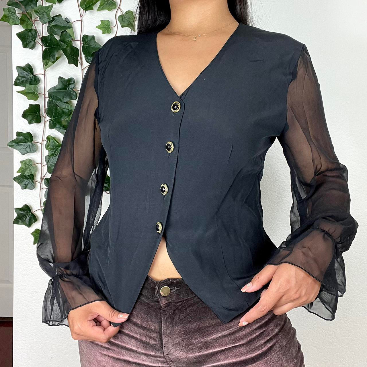 80s mesh sleeve blazer