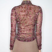 Mesh Button Up Blouse (Small)