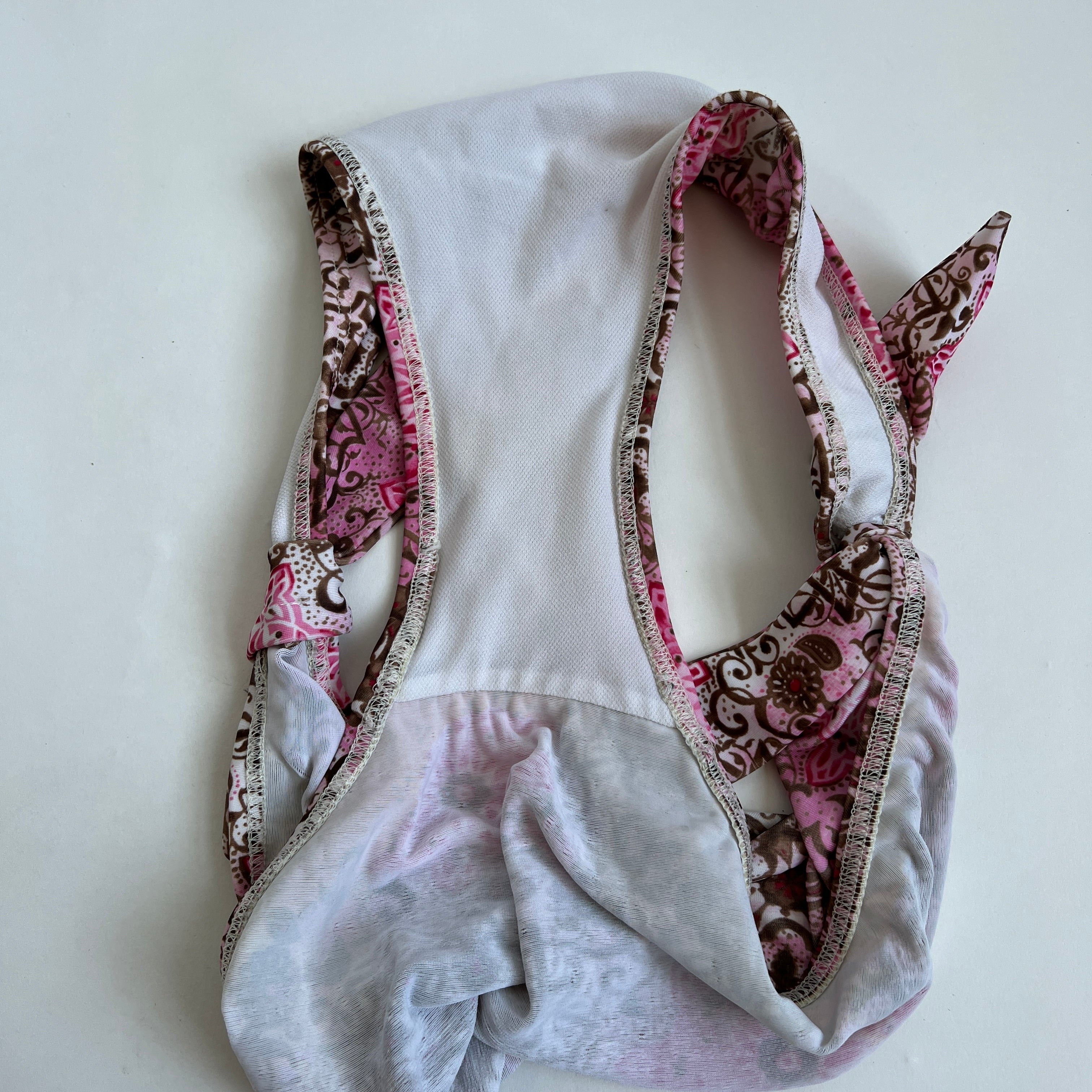 00s Pink brown print bikini