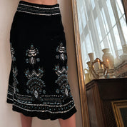 Velvet midi w/ turquoise silver beading