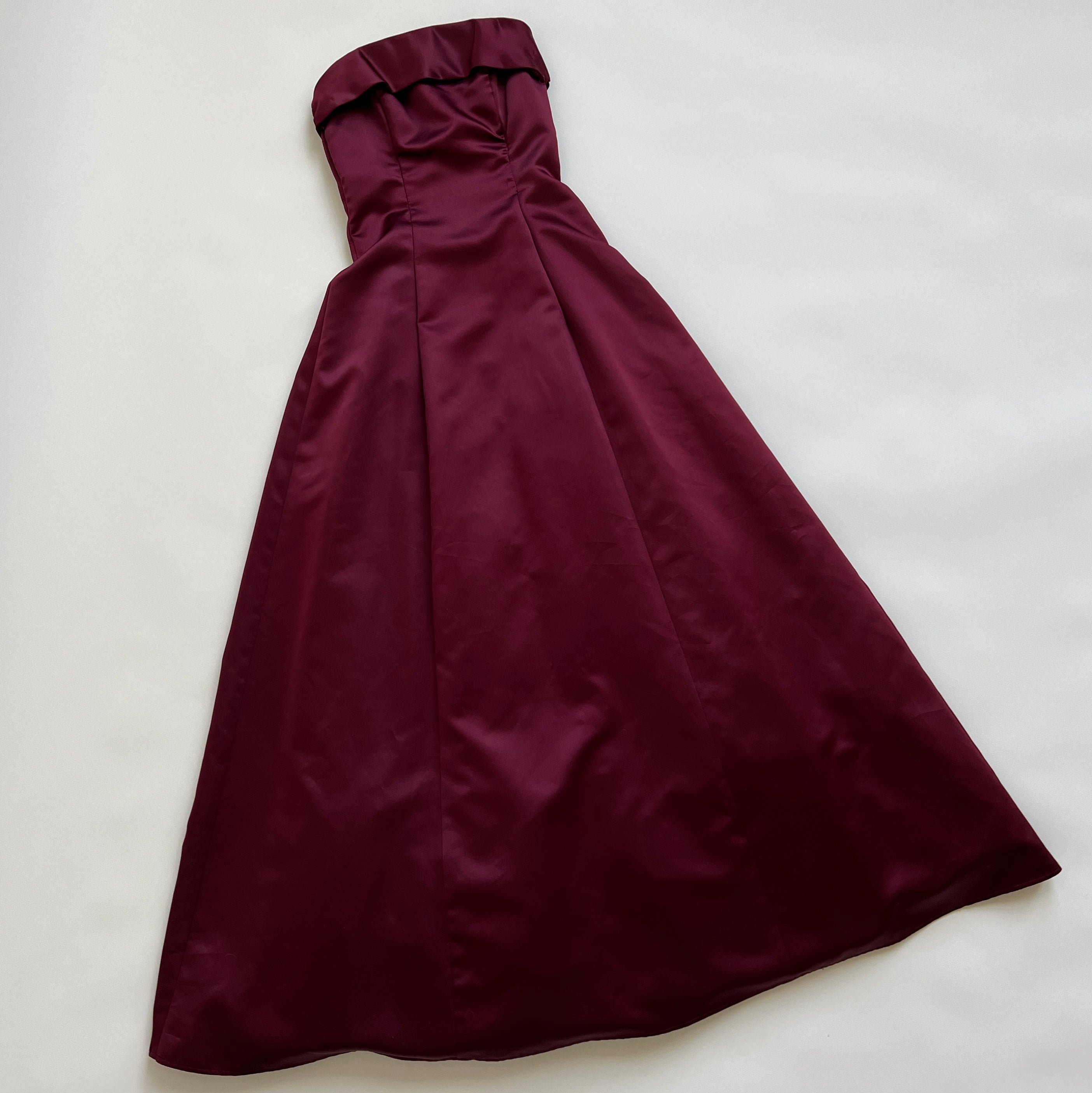 90s strapless satin gown w shawl