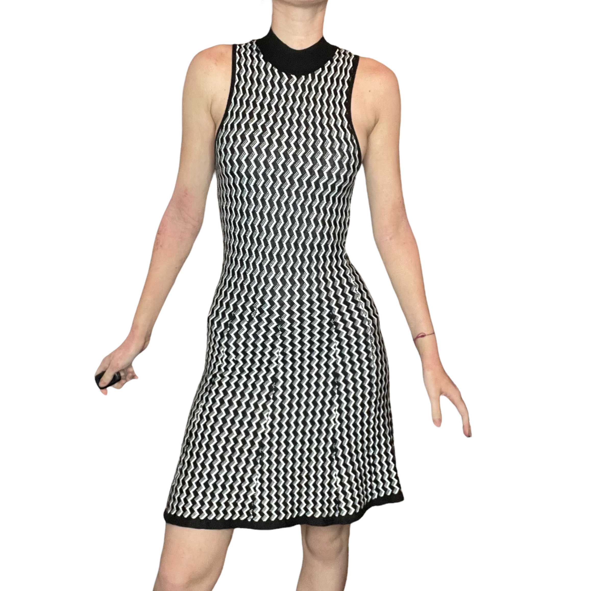 zigzag knit dress