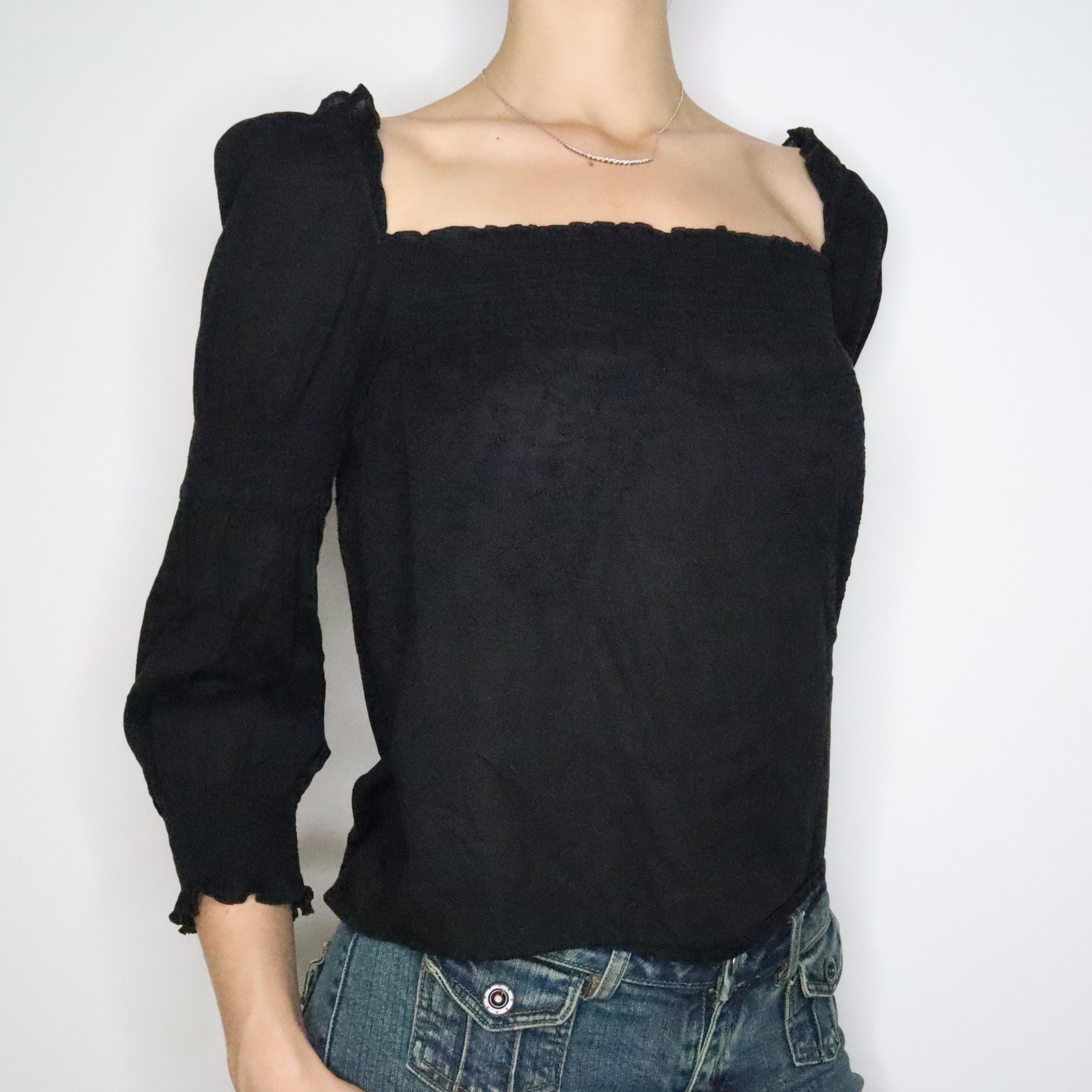 Miss Sixty Black Peasant Blouse (Medium)