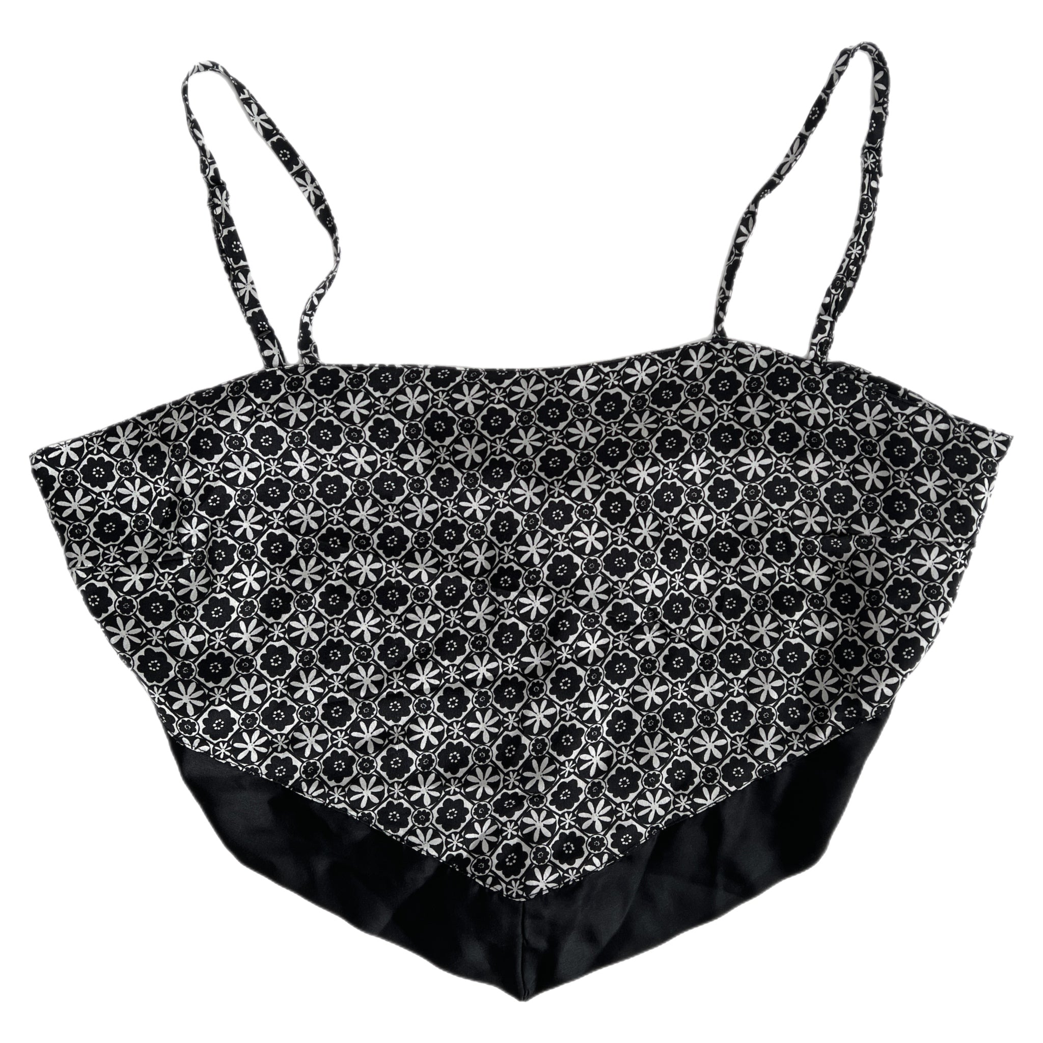 satin print bandana tie top