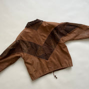 Patchwork suede bomber jacket