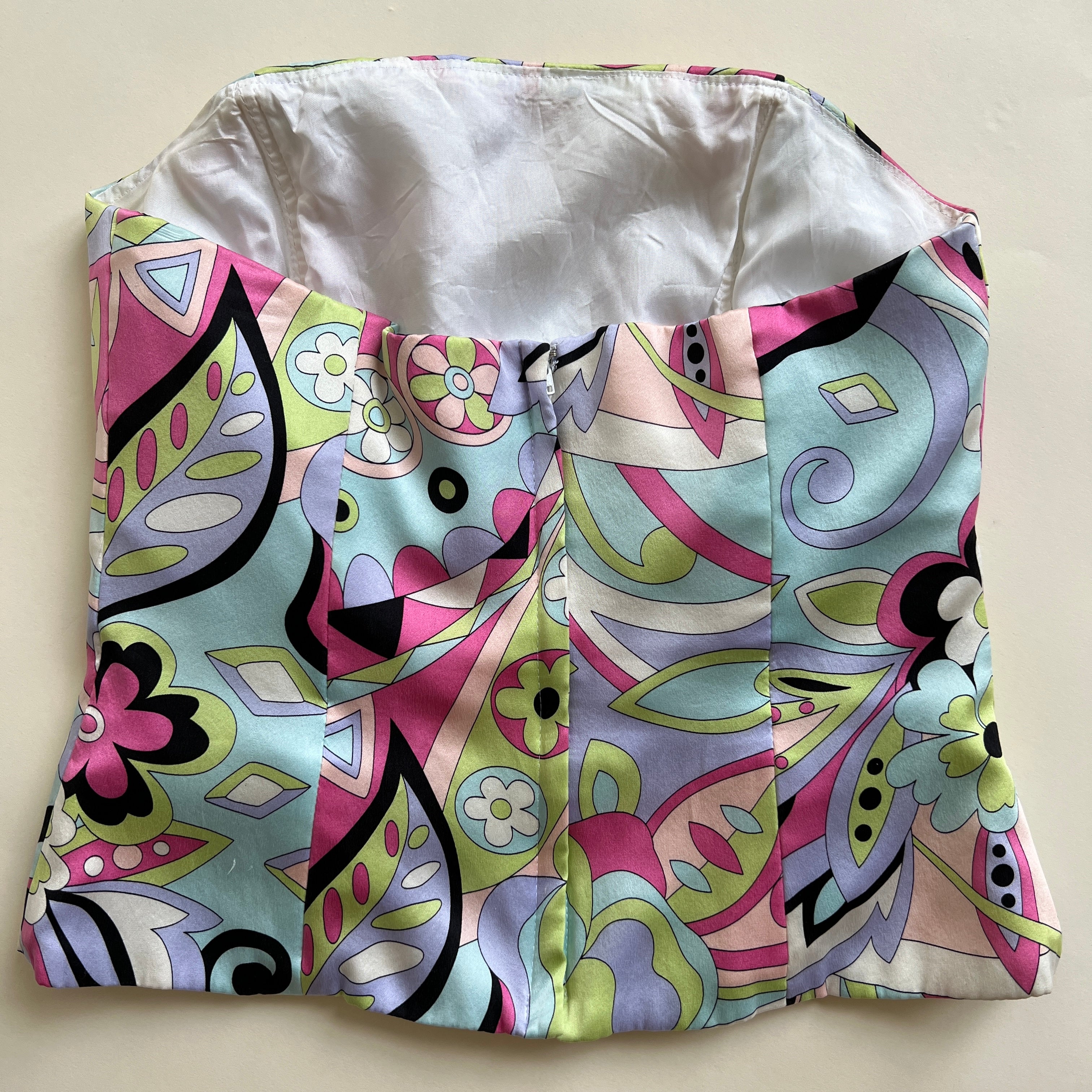 Y2k groovy pastel corset top