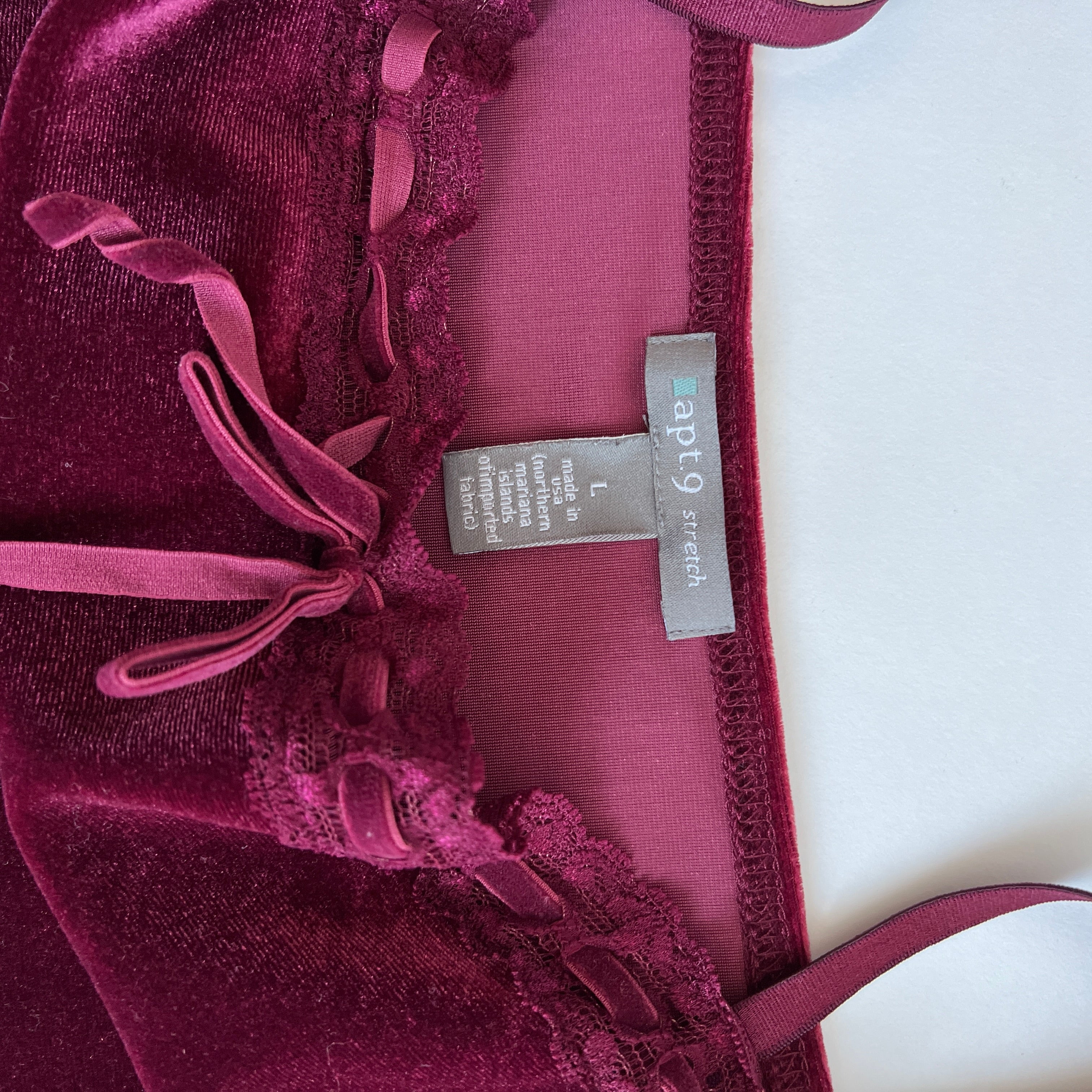 burgundy velvet cami
