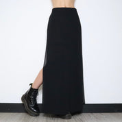 Black Slit Maxi Skirt (Small)